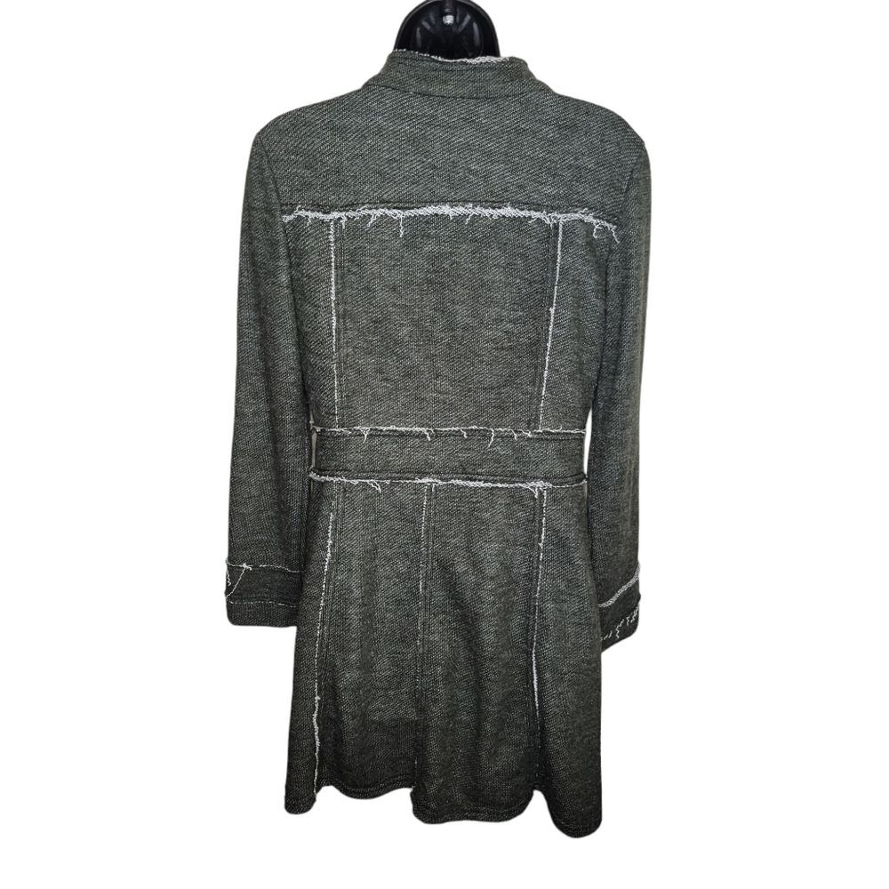 Nick & Mo knit floral embroidered military style long jacket size Medium - Picture 2 of 6